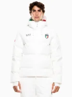 Winter Olympics 2026 Team Italy EA7 White Puffer Jacket - Image 3