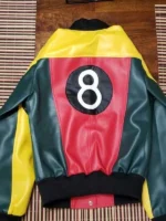 Women’s 8 Ball Pool Leather Bomber Jacket - Image 3