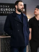 Zachary Quinto Brilliant Minds S02 Wool Peacoat